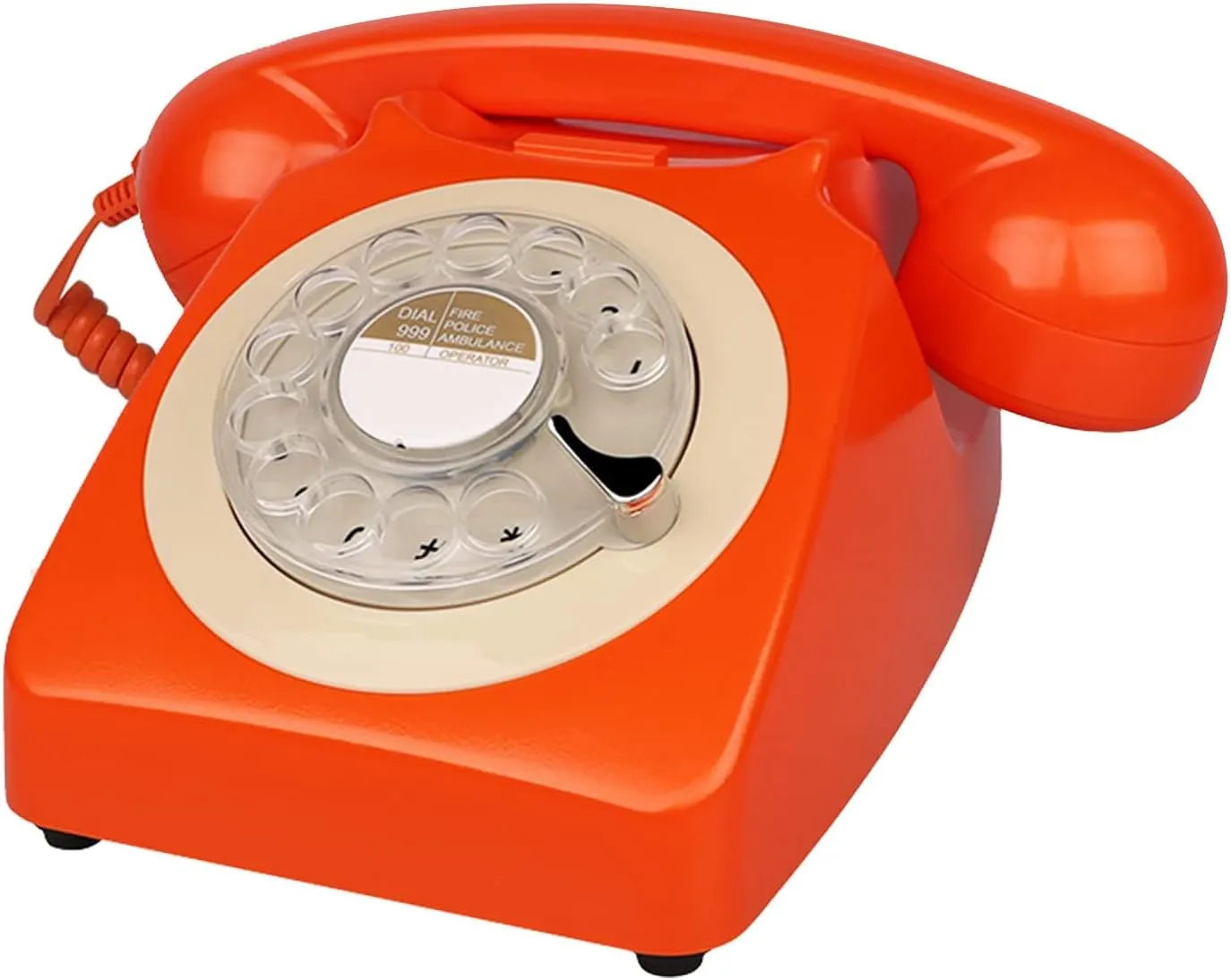 Rotary Dial Telephone Retro Old Fashioned Landline Phones with Classic Metal Bell,Corded Phone with Redial for Home Office School Hotel Decor
