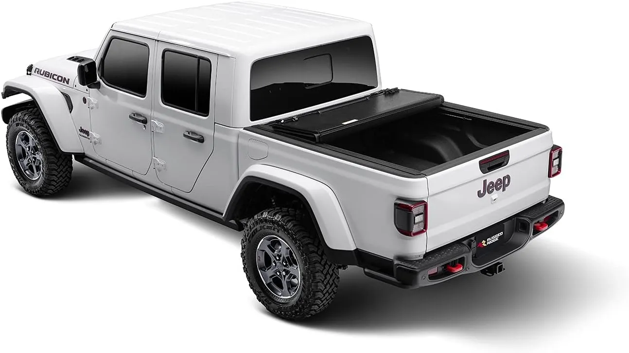 Rugged Ridge Armis Hard Folding Tonneau Cover for Jeep Gladiator JT | Tri-Fold, Weather Resistant, Full Bed Access | 13550.24 | Fits 2020-2025 Jeep Gladiator JT