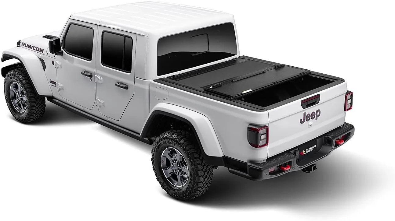 Rugged Ridge Armis Hard Folding Tonneau Cover for Jeep Gladiator JT | Tri-Fold, Weather Resistant, Full Bed Access | 13550.24 | Fits 2020-2025 Jeep Gladiator JT