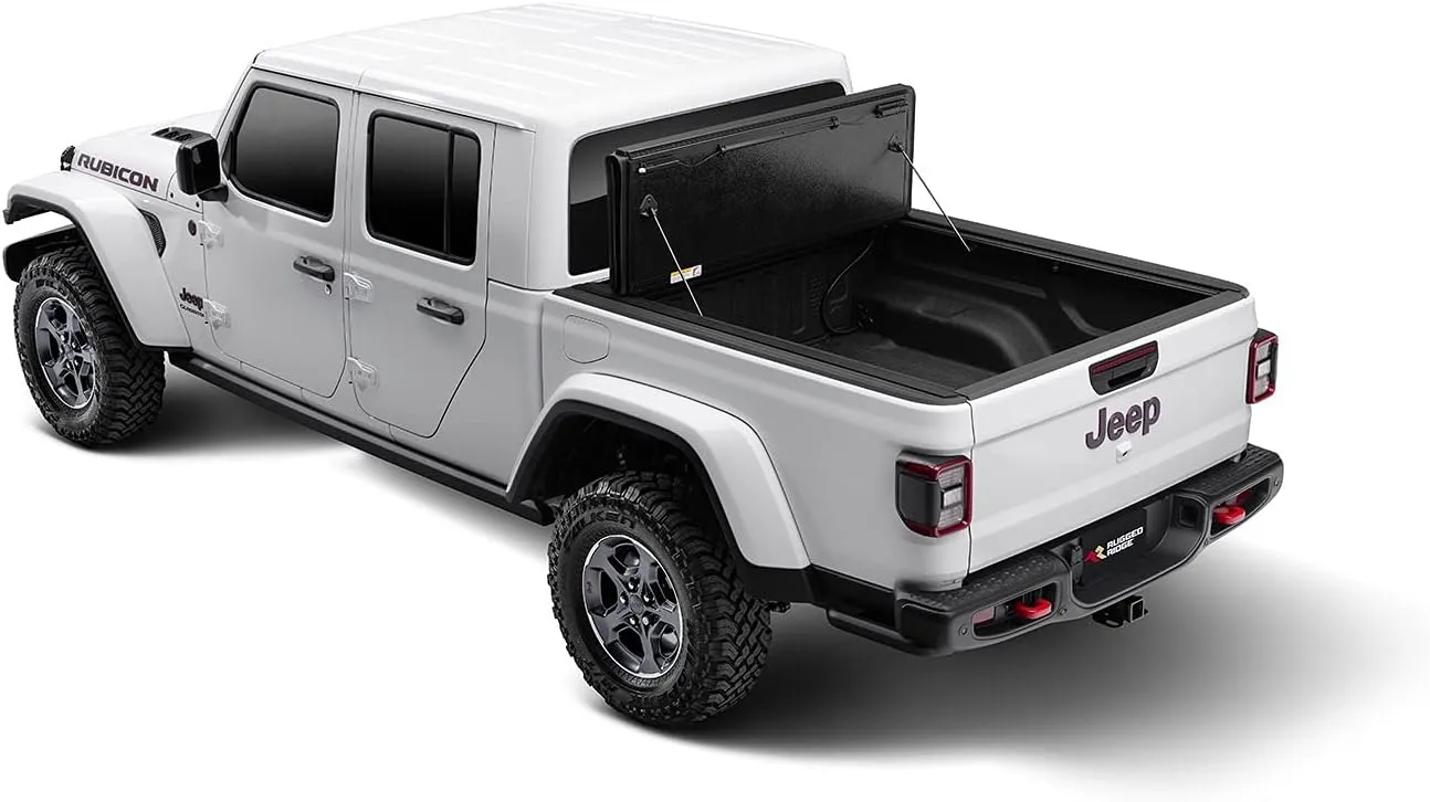 Rugged Ridge Armis Hard Folding Tonneau Cover for Jeep Gladiator JT | Tri-Fold, Weather Resistant, Full Bed Access | 13550.24 | Fits 2020-2025 Jeep Gladiator JT