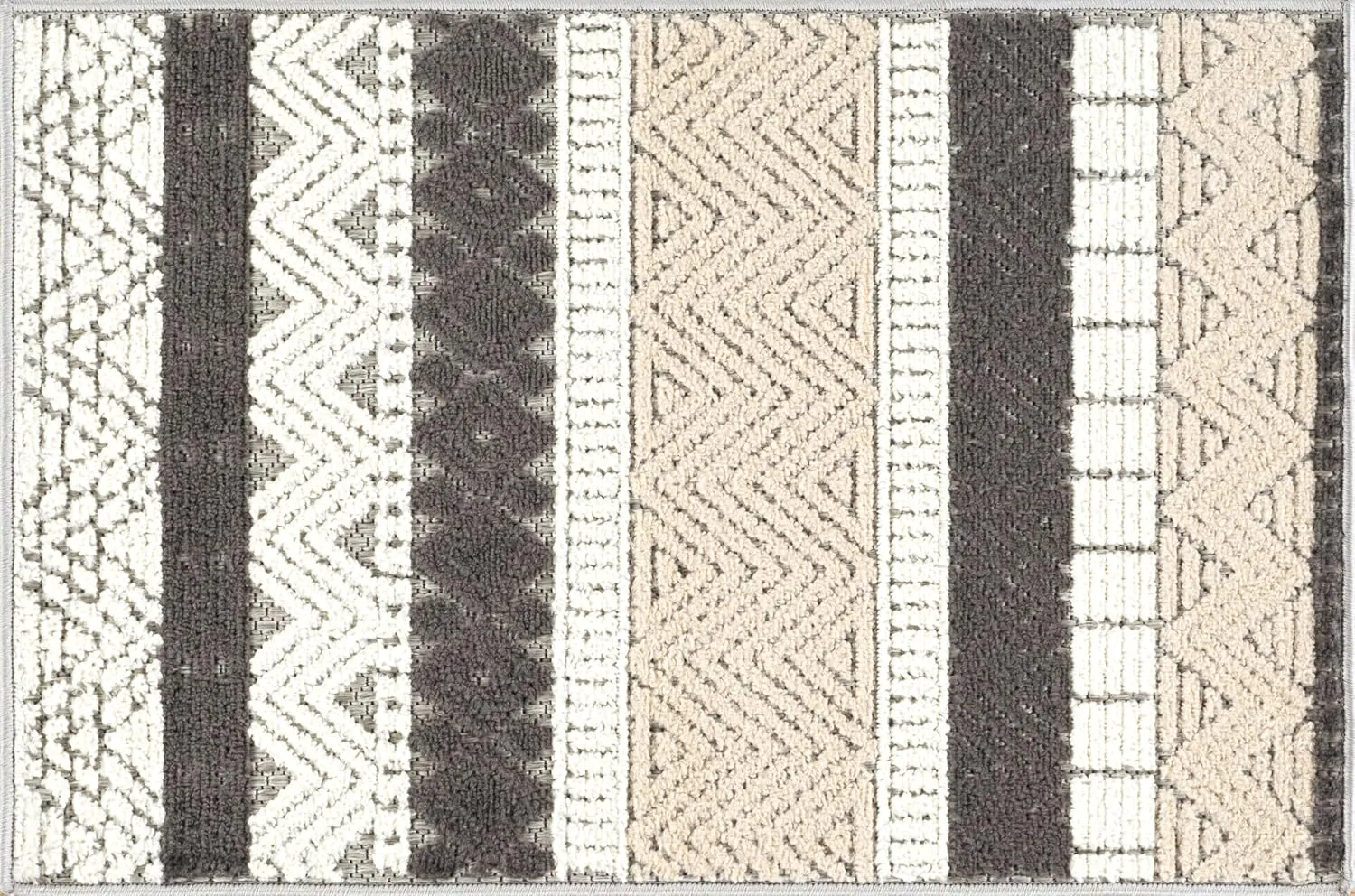 Rugshop Marbella Contemporary Boho Non-Shedding Easy Cleaning Patio Deck Backyard Indoor/Outdoor Area Rug 2' X 3' Gray