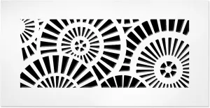 SABA Home Decor Air Vent Cover Grille - Acrylic Plexiglass 8" x 10" (10" x 12" Overall) White Finish Decorative Register Covers for Walls and Ceilings NOT for Floor USE, Waterwheel