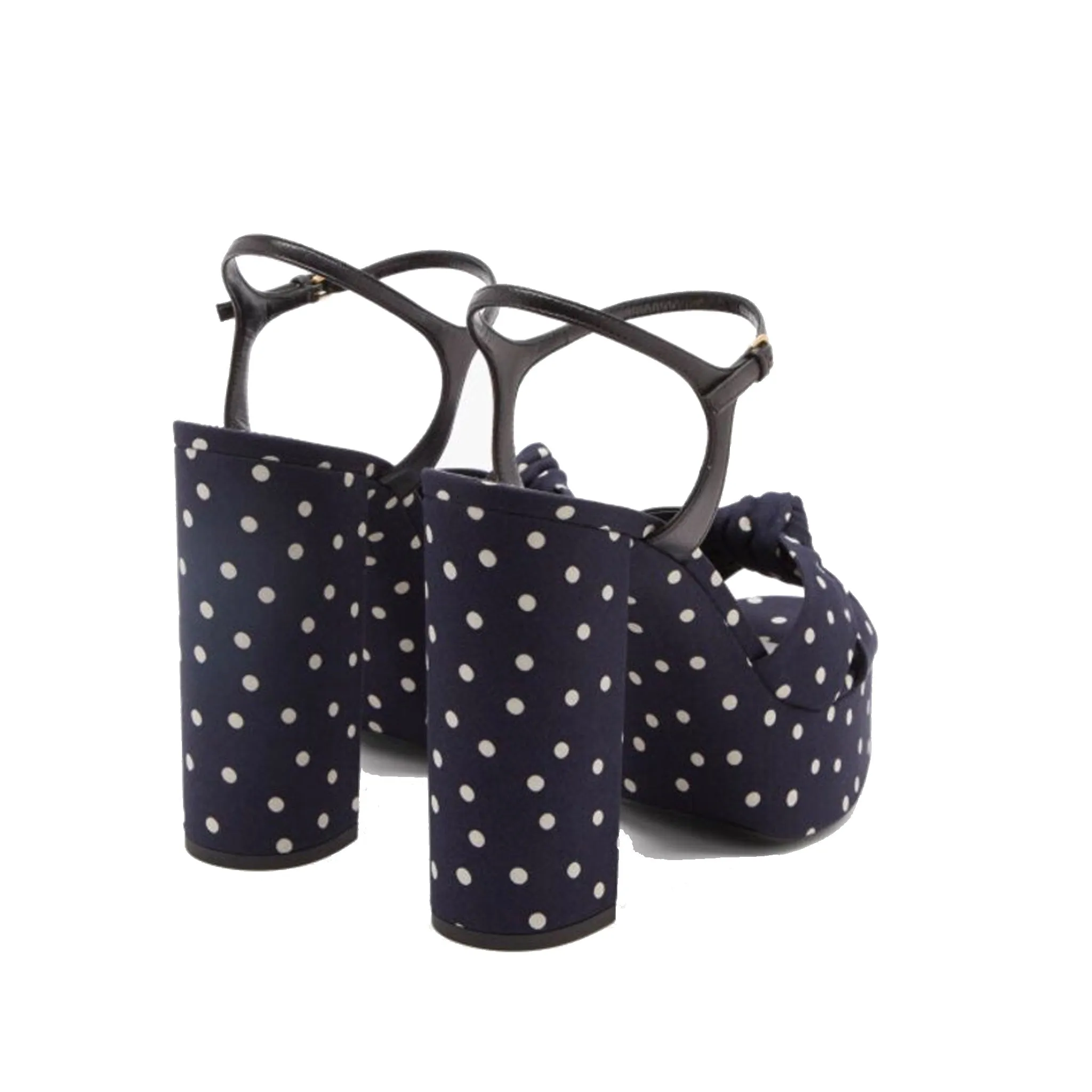 SAINT LAURENT Bianca Polka-Dot Sandals with 13 cm Heel