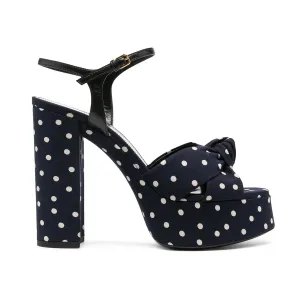 SAINT LAURENT Bianca Polka-Dot Sandals with 13 cm Heel