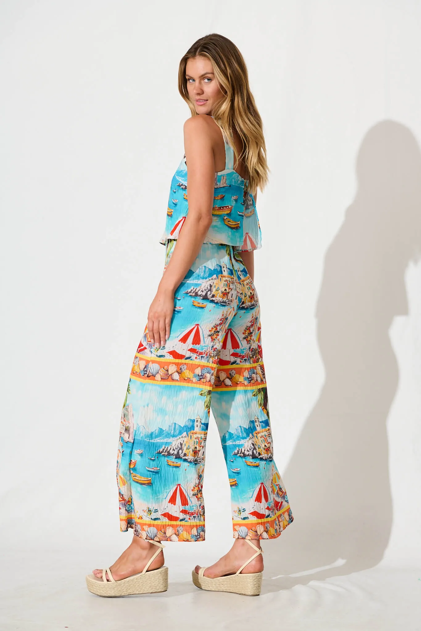 Sandcastle Jumpsuit In Multi Italian Riviera Print