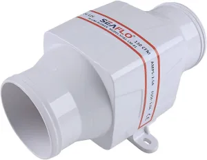 SEAFLO 3" In-Line Marine Bilge Air Blower 12V 130 CFM Ultra-Quiet White for Yacht/Sailboat/Boat - Model Number:SFIB1-130-01