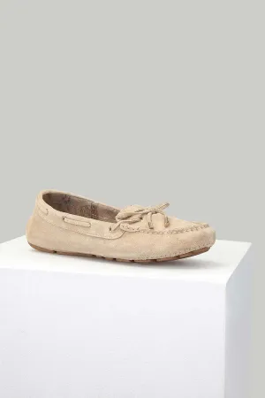 Süet Bej Kadın Deri Loafer