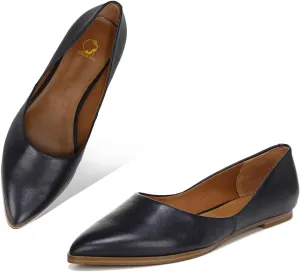 SHODENSE Women Pointed Toe Flats Slip On Ballet Flats Matte Leather Comfort Flat Heel Dress Shoes Closed Pointy Toe Flat Shoes Snakeskin for Ladies Girls Work Casual Club Driver Flats Fall 4-11 M US