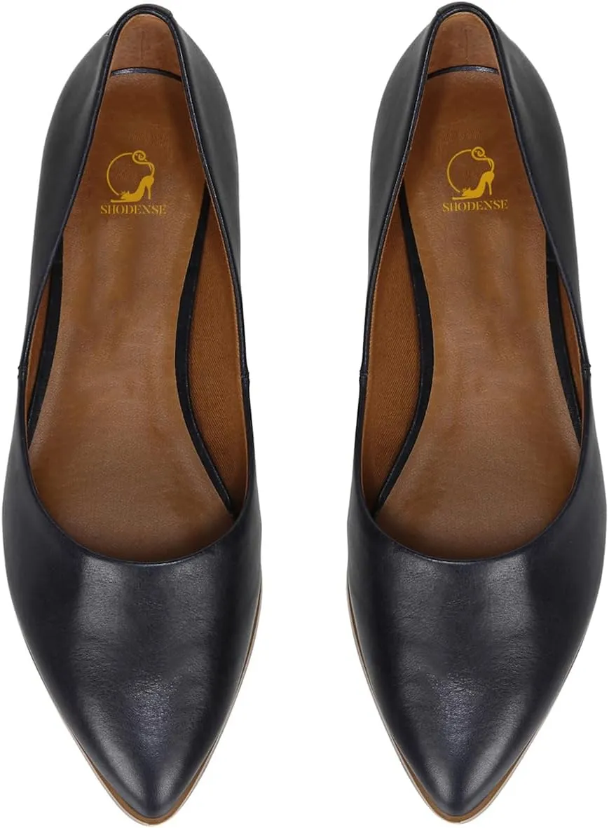 SHODENSE Women Pointed Toe Flats Slip On Ballet Flats Matte Leather Comfort Flat Heel Dress Shoes Closed Pointy Toe Flat Shoes Snakeskin for Ladies Girls Work Casual Club Driver Flats Fall 4-11 M US
