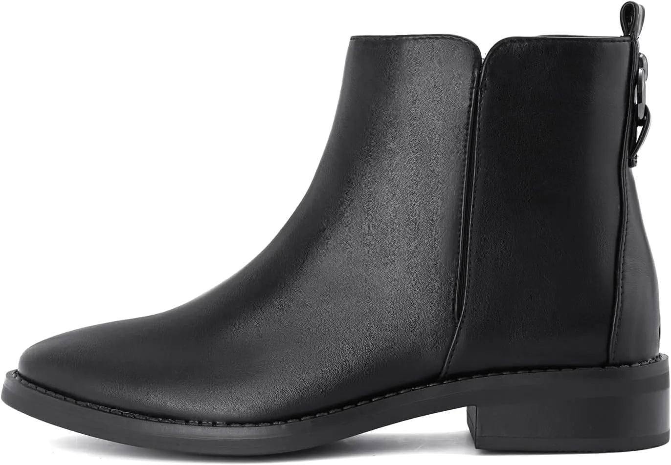 Shoe'N Tale Women's Ankle Boots Classic Flat Low Heel Pointed Toe Buckle Slip On Zip Fashion Comfortable Booties
