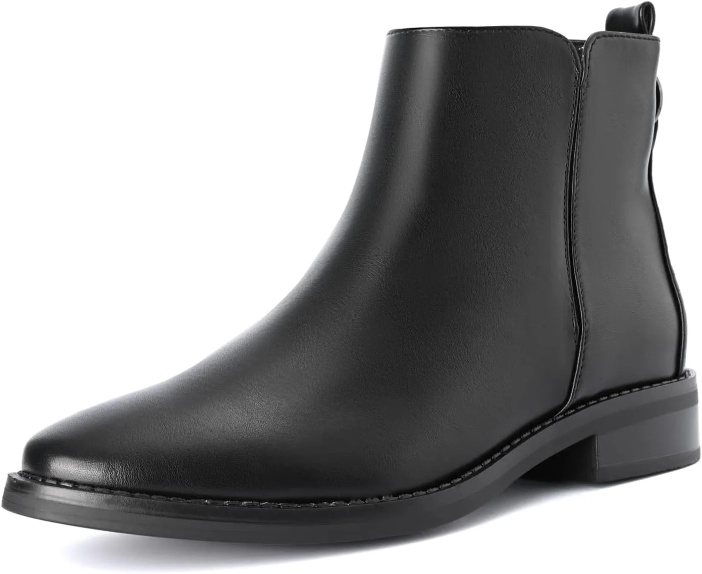 Shoe'N Tale Women's Ankle Boots Classic Flat Low Heel Pointed Toe Buckle Slip On Zip Fashion Comfortable Booties