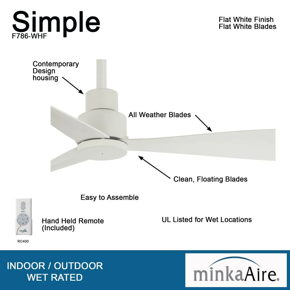 Simple 44" Simple Ceiling Fan OPEN BOX