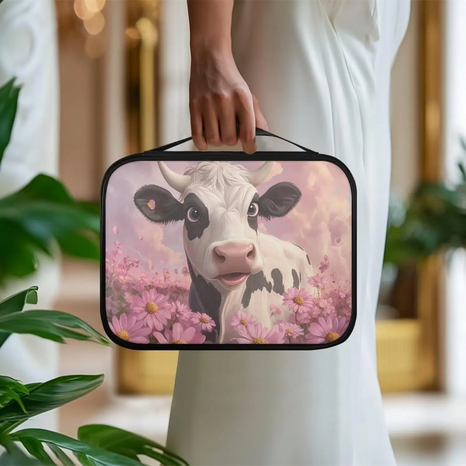 Simple Bible Bag for Women and Men Stylish Pattern Bible Cover with Zipper Pocket Bible Protective Case Church Bag
