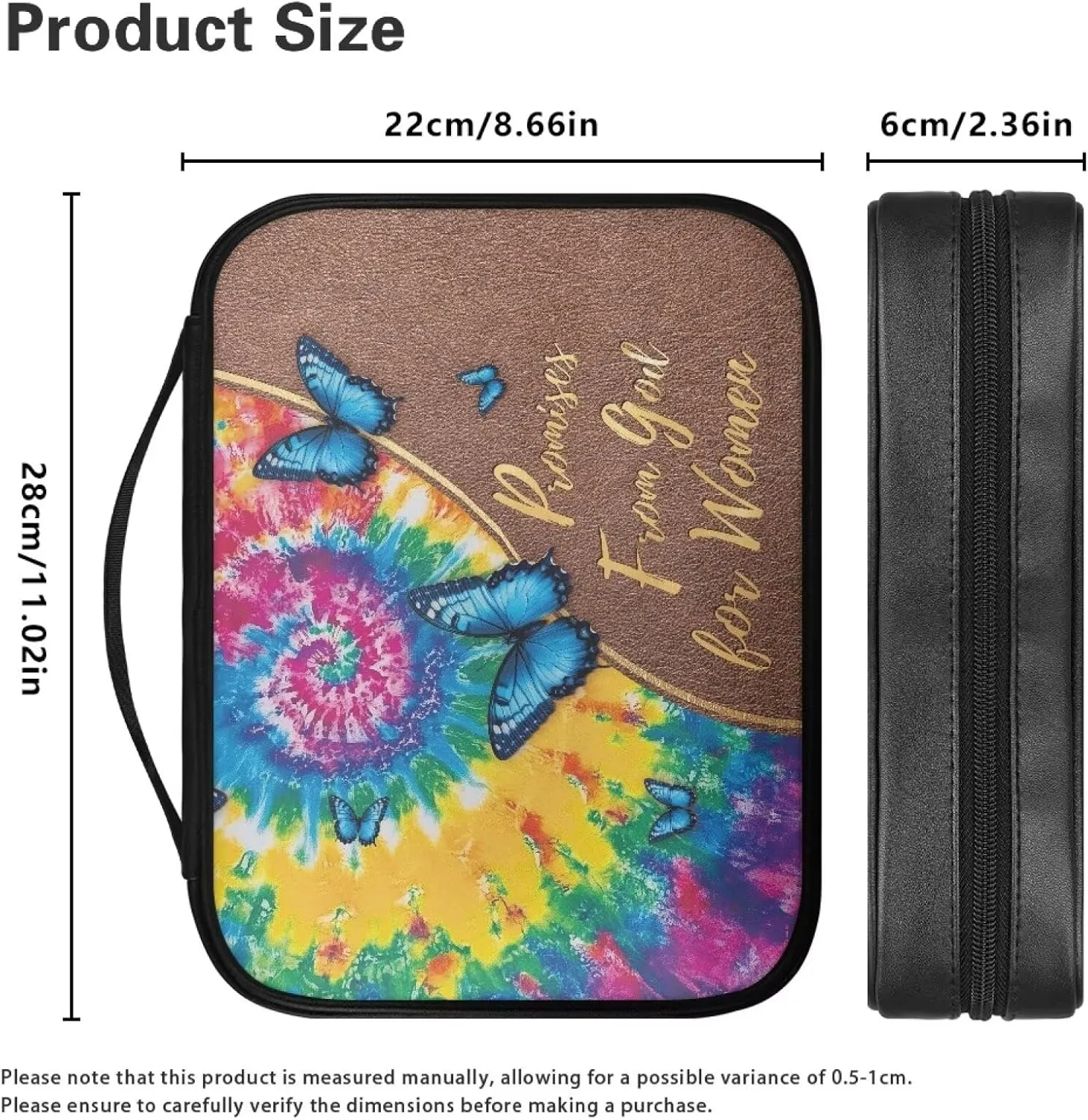 Simple Bible Bag for Women and Men Stylish Pattern Bible Cover with Zipper Pocket Bible Protective Case Church Bag