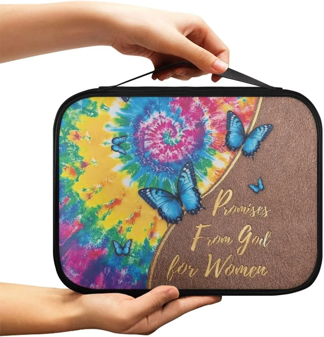 Simple Bible Bag for Women and Men Stylish Pattern Bible Cover with Zipper Pocket Bible Protective Case Church Bag