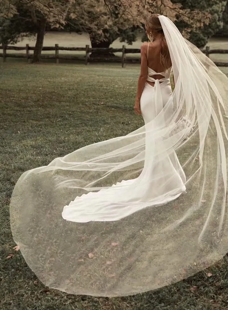 Simple Boho Wedding Dresses for Bride 2024 Mermaid Lace Spaghetti Straps V Neck Beach Bridal Gowns
