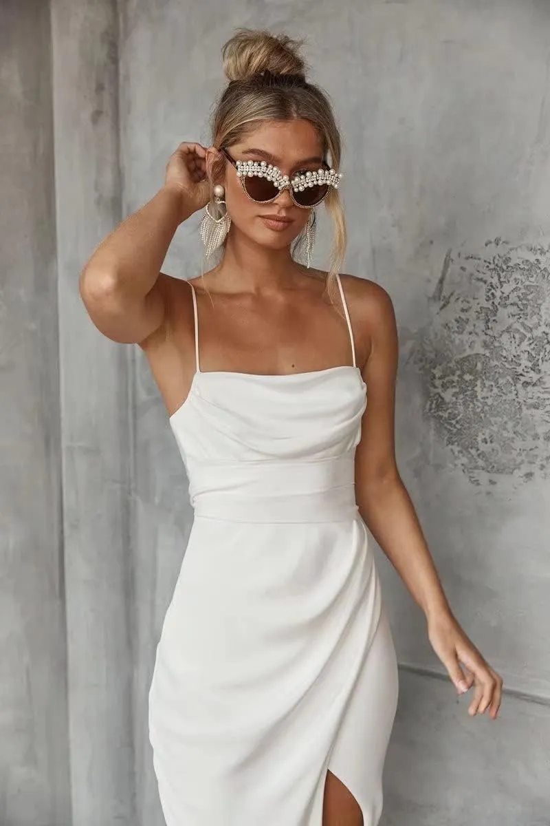Simple Boho Wedding Dresses for Bride 2024 Mermaid Lace Spaghetti Straps V Neck Beach Bridal Gowns