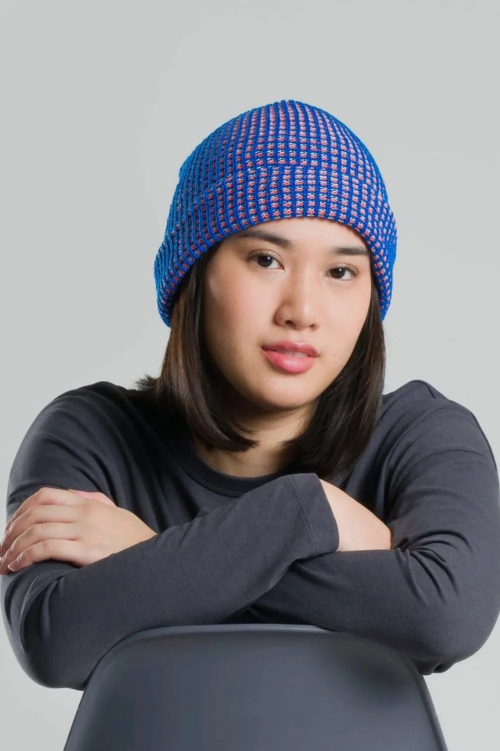 Simple Grid Knit Beanie