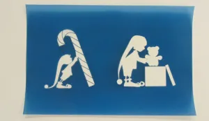 Simple Screen™ Pre-burned Christmas Elves for Screen Printing  & Powder Printing
