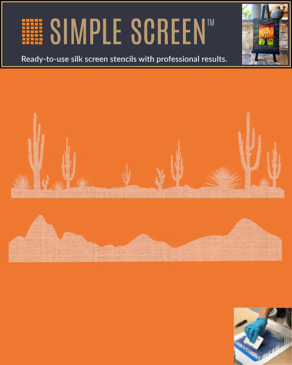 Simple Screens 2.0 - Desert Land Ready-to-Use Screen Printing Stencils