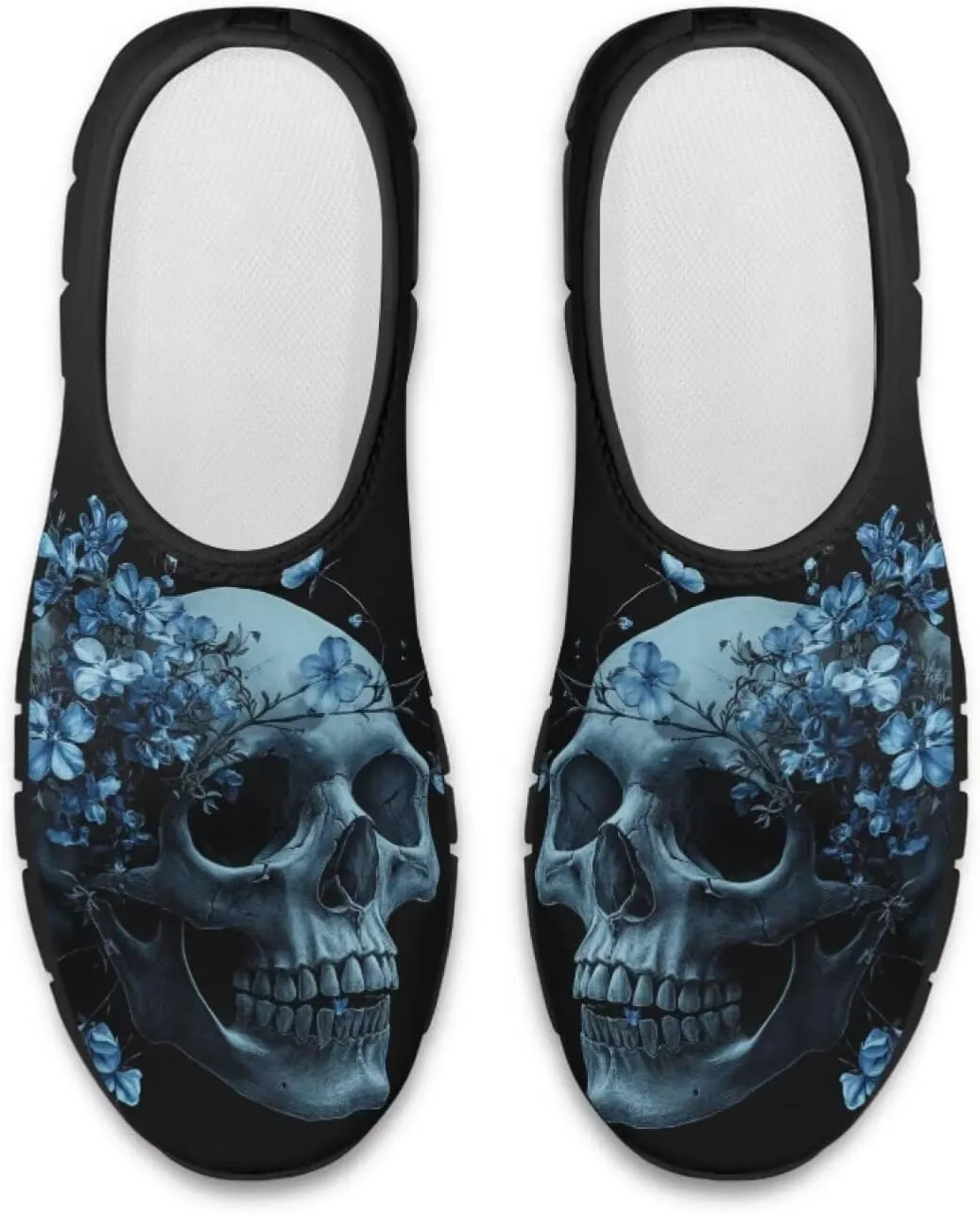 Skull Walking Shoes Casual Tennis Flat Work Loafer Wide Toe Driving Shoe Hiking Sneaker for Women