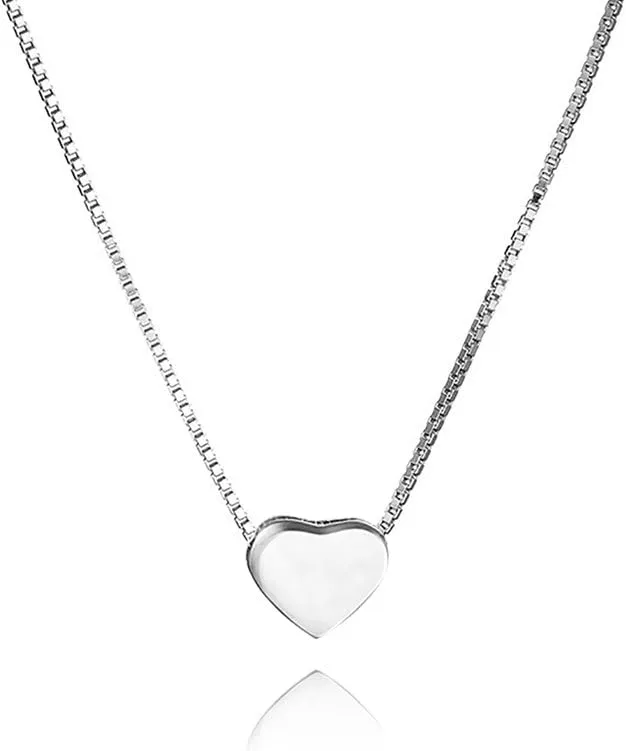 SLUYNZ Genuine 925 Sterling Silver Tiny Love Heart Pendant Necklace for Women Simple Sweet Heart Choker Necklace