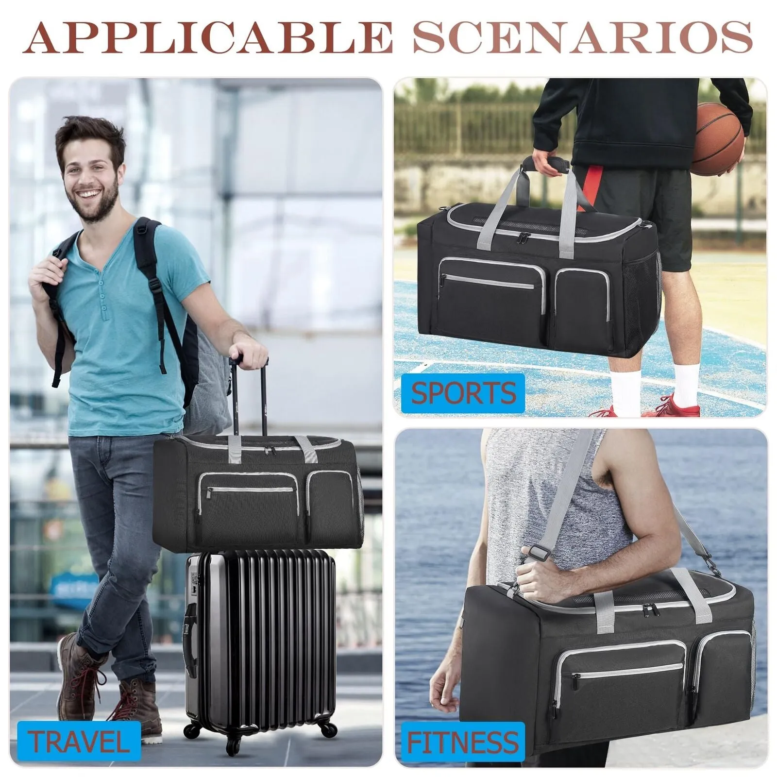 Sneaker Bag Fit 4 Pairs, Large Capacity Sneaker Travel Bag Sneaker Shoe Bag W...
