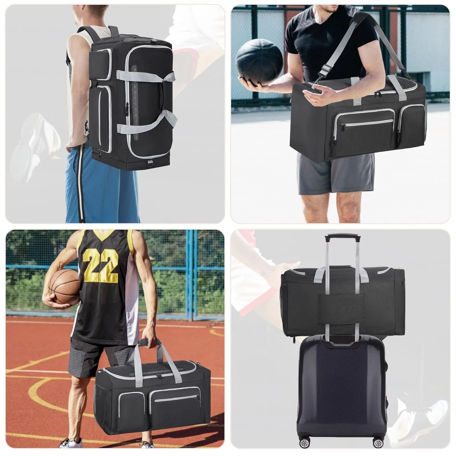 Sneaker Bag Fit 4 Pairs, Large Capacity Sneaker Travel Bag Sneaker Shoe Bag W...