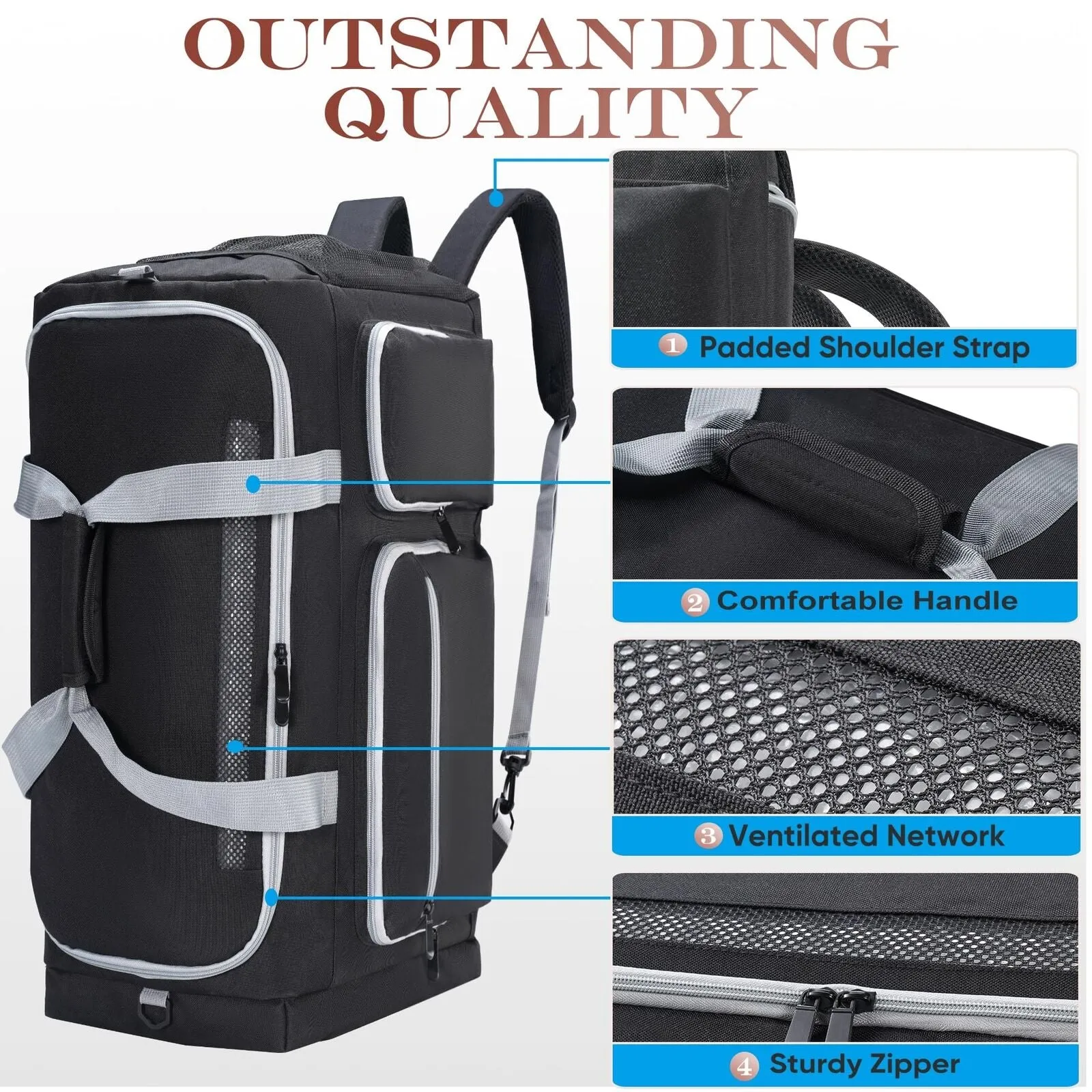 Sneaker Bag Fit 4 Pairs, Large Capacity Sneaker Travel Bag Sneaker Shoe Bag W...