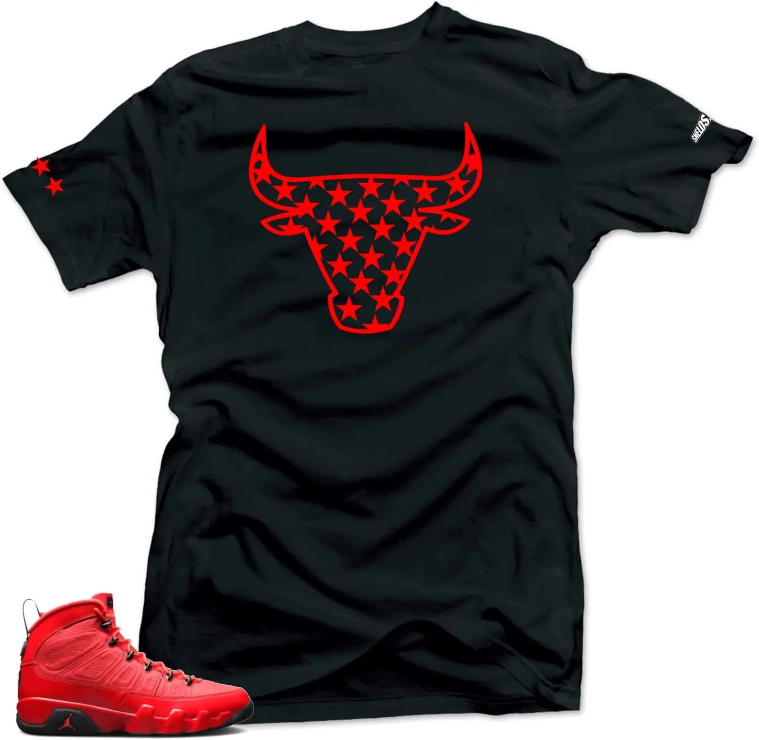 SNELOS Shirt to Match Jordan 9 Chile Red Match Sneaker Tee