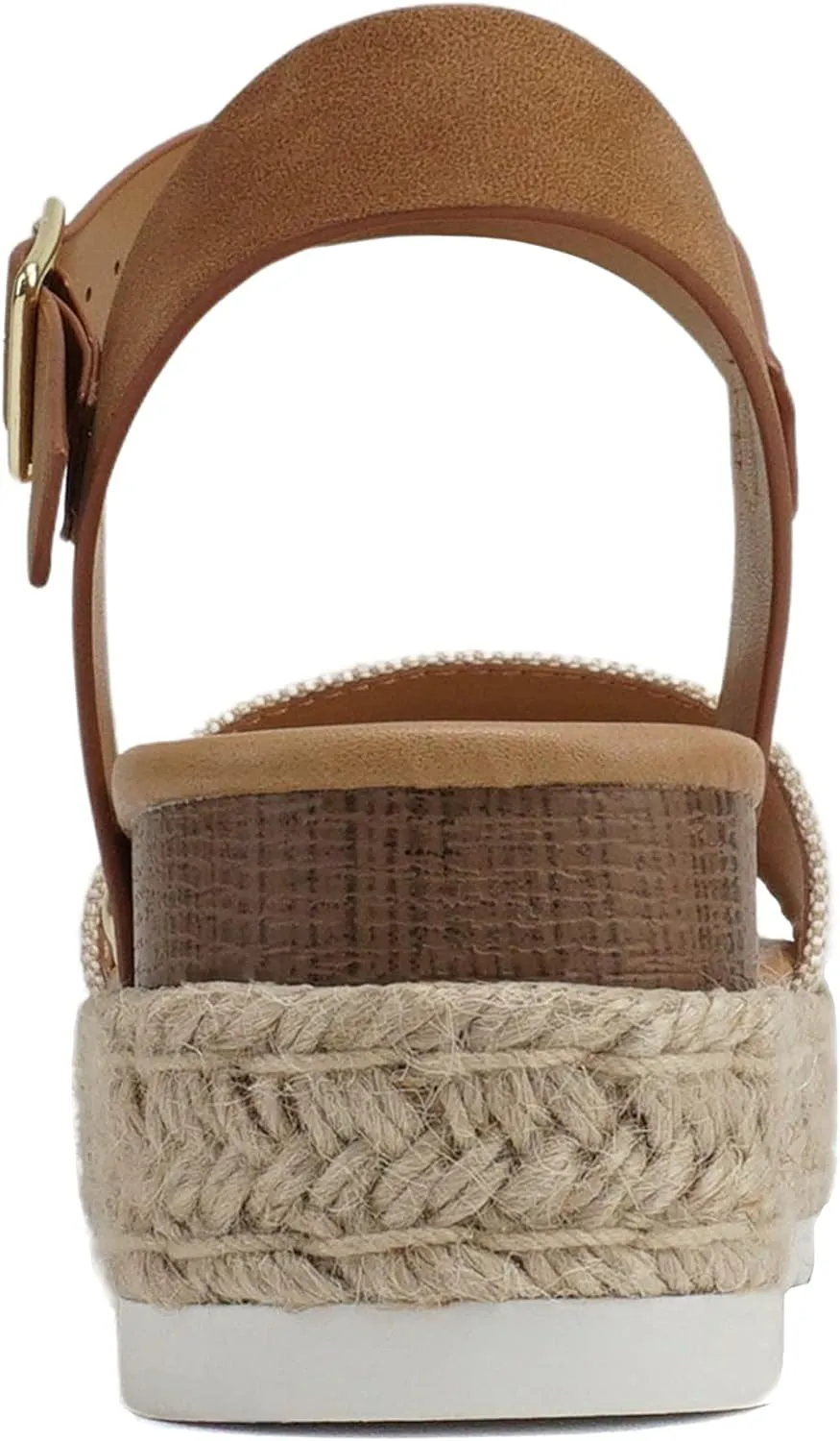 Soda CLIP ~ Women Open Toe Ankle Strap Platform Espadrille Sandal