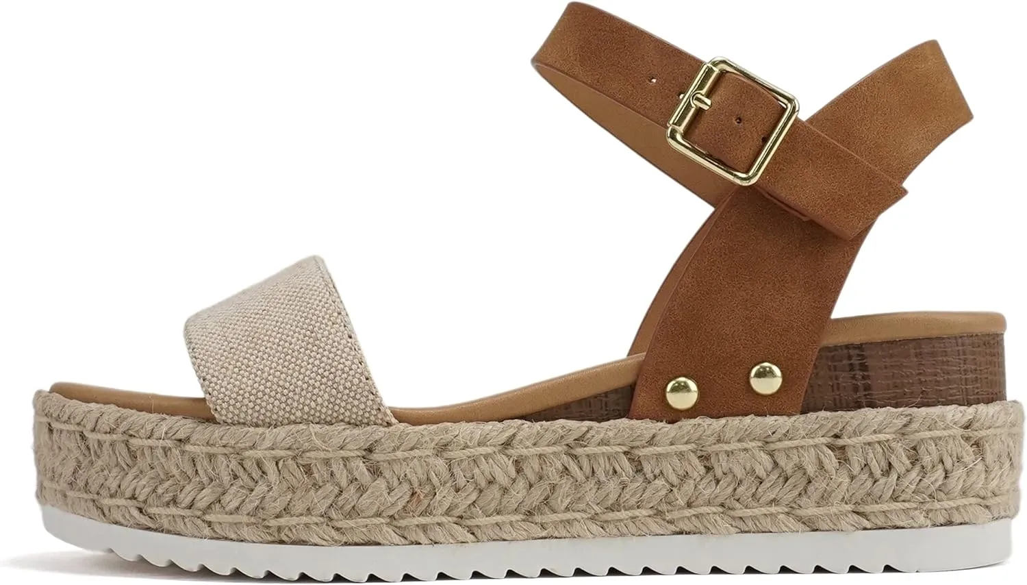 Soda CLIP ~ Women Open Toe Ankle Strap Platform Espadrille Sandal