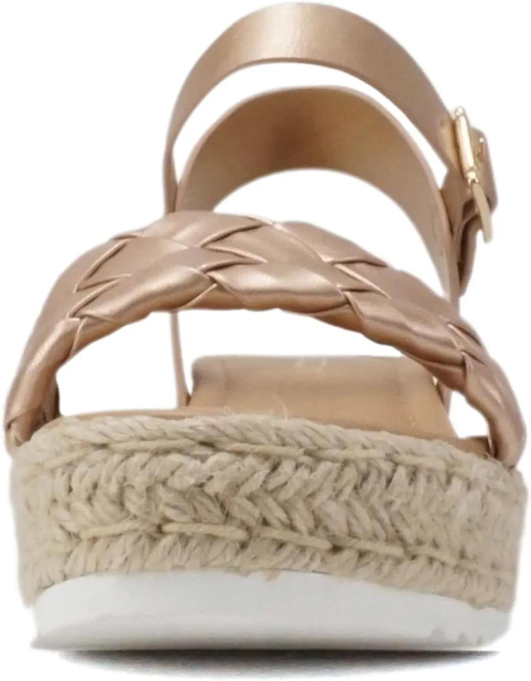 Soda CLIP ~ Women Open Toe Ankle Strap Platform Espadrille Sandal