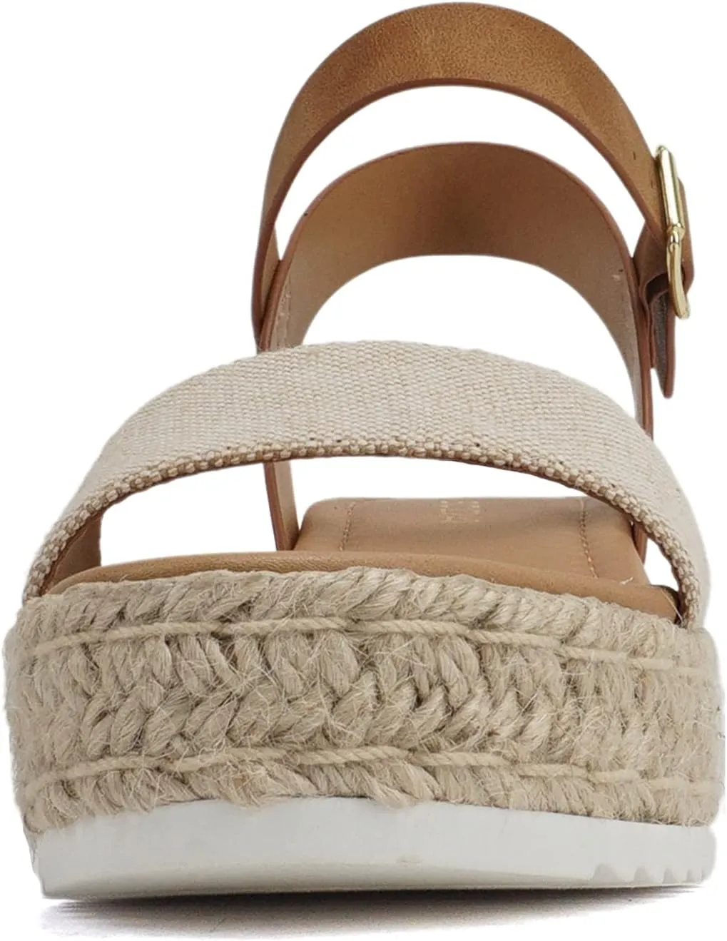 Soda CLIP ~ Women Open Toe Ankle Strap Platform Espadrille Sandal