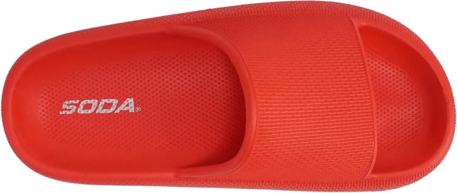 Soda “MARSHMALLOW” ~ Women Feather Recovery Slide Open Toe Lightweight Comfort Cushion Sandal
