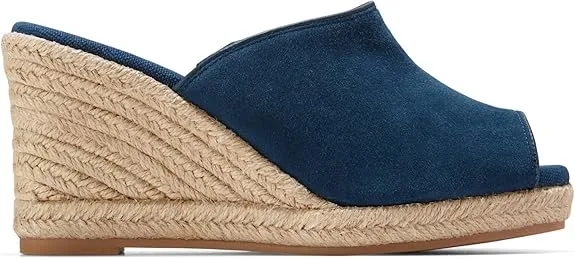 Southcrest Wedge On Super special Teal Sandals Power-efficient Suede Cloudfeel Heel Slip Blue Cole Haan Wing