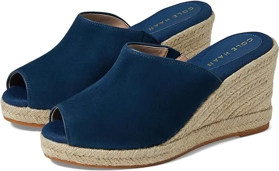 Southcrest Wedge On Super special Teal Sandals Power-efficient Suede Cloudfeel Heel Slip Blue Cole Haan Wing