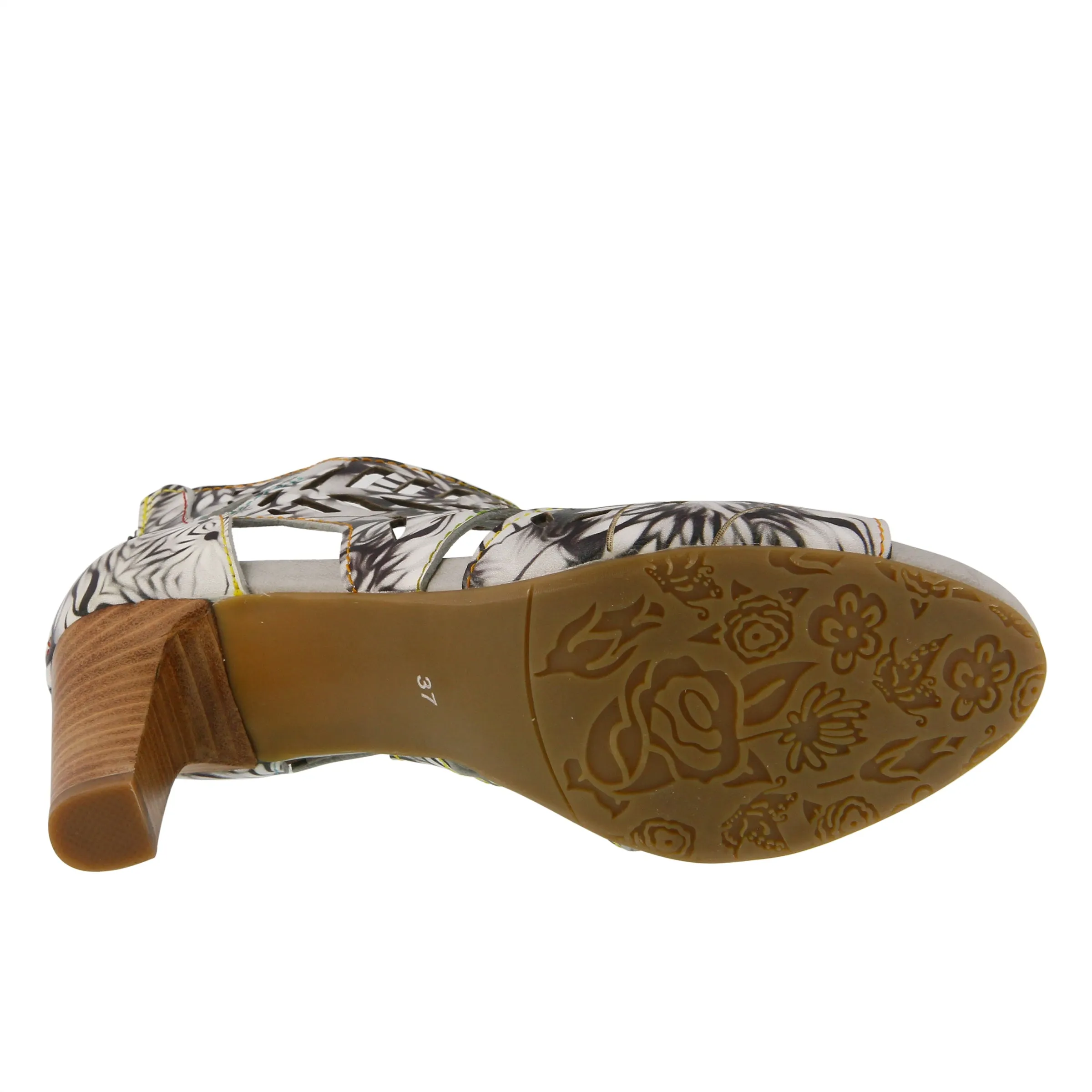 Spring Step Shoes L'Artiste Amora Sandal Women’s Hand Painted Leather 3.25"