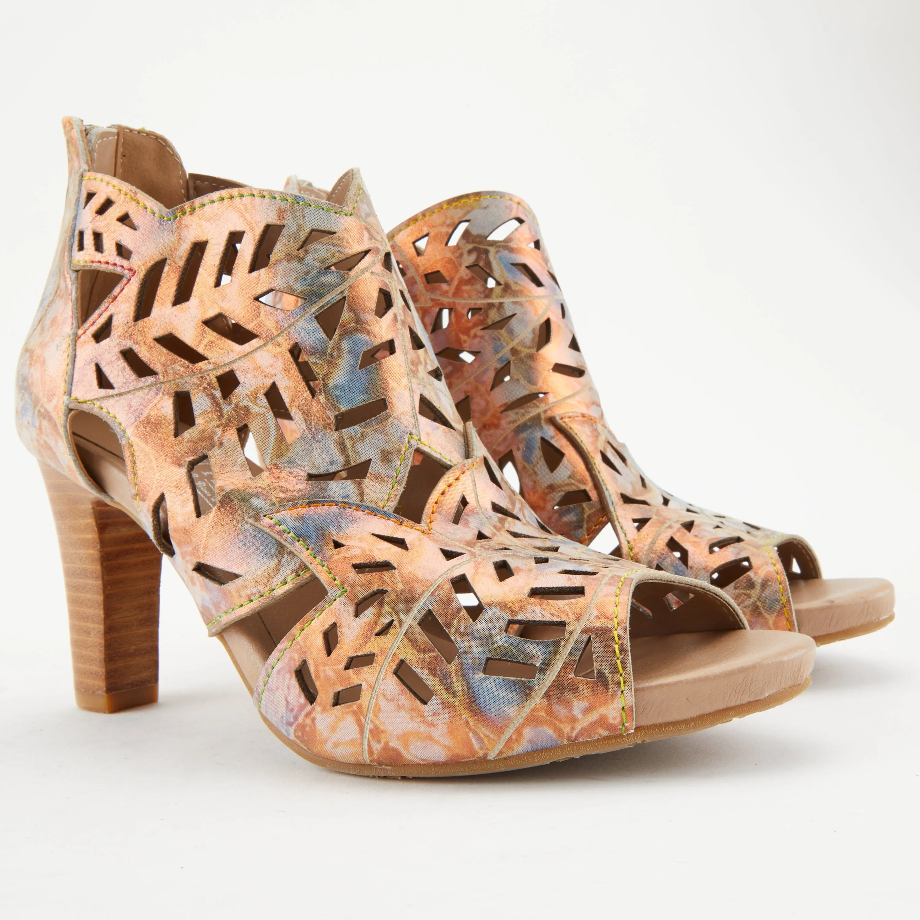 Spring Step Shoes L'Artiste Amora Sandal Women’s Hand Painted Leather 3.25"