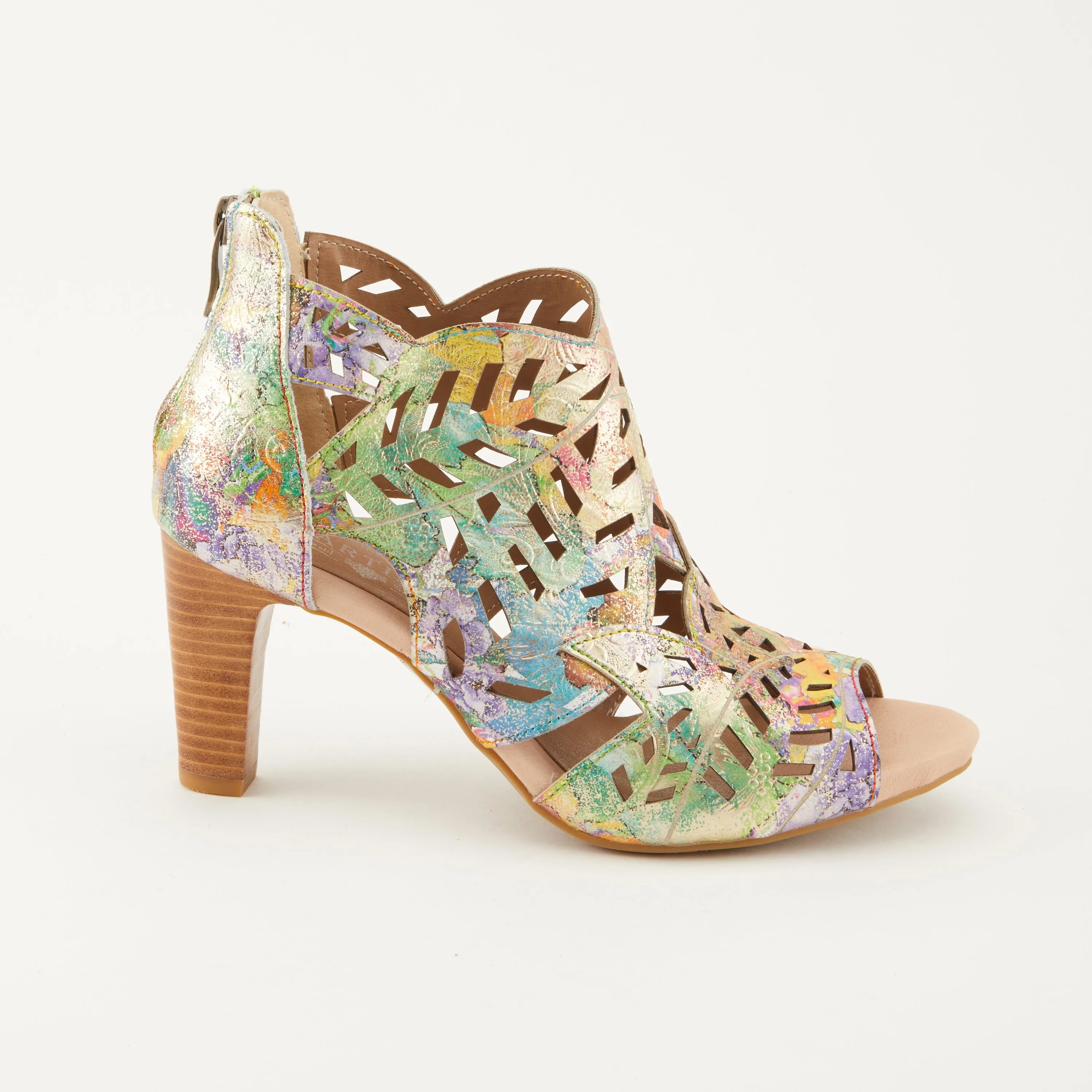 Spring Step Shoes L'Artiste Amora Sandal Women’s Hand Painted Leather 3.25"
