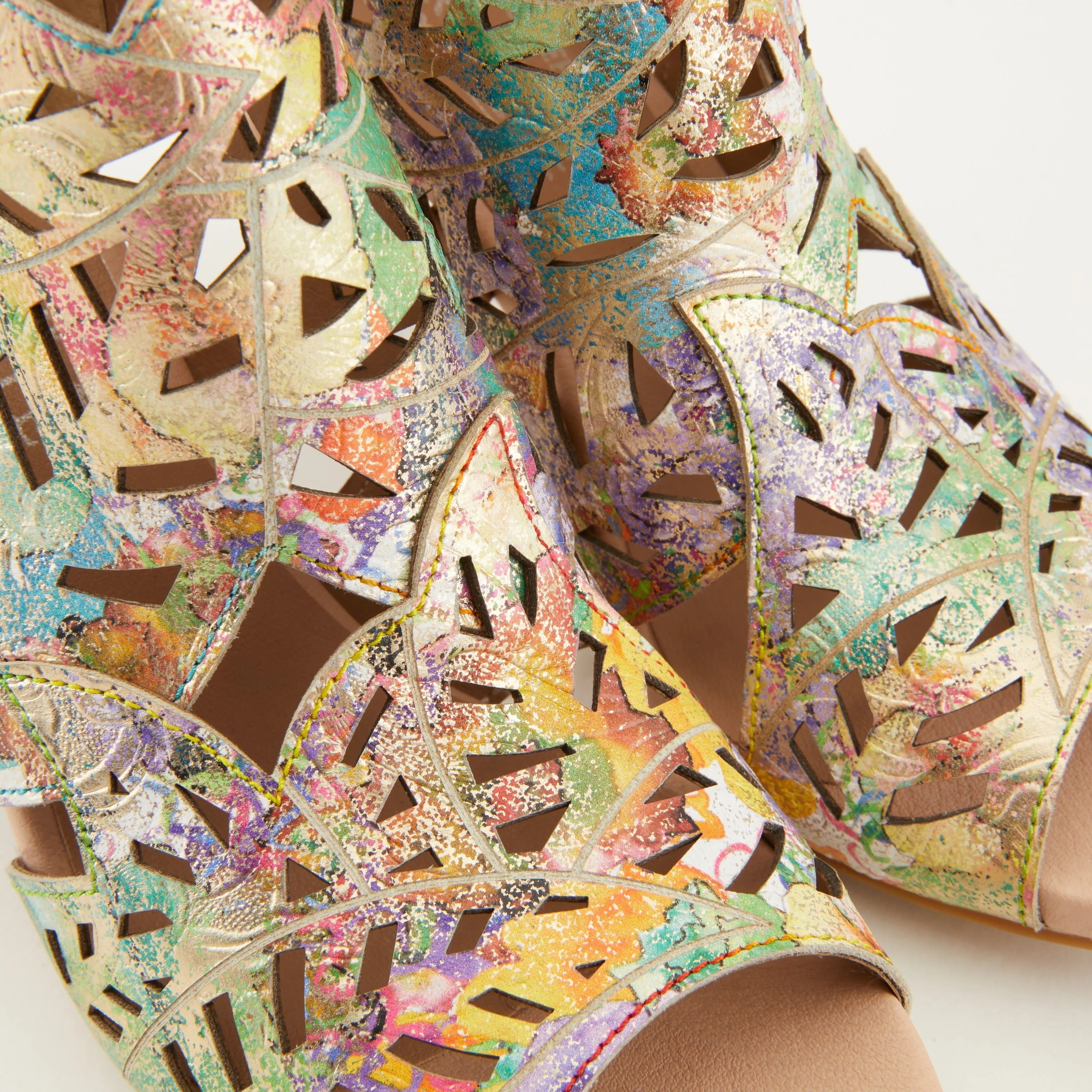 Spring Step Shoes L'Artiste Amora Sandal Women’s Hand Painted Leather 3.25"