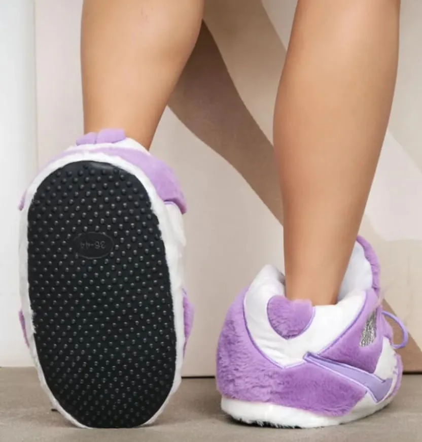 Stardust Gemstones Fluffy Warm Home Shoes for Men and Women Sneaker Slippers Comfy Kicks Winter Warm Plush Slippers Fleece Lined Sneakers Anti-skid Rubber Sole Fluffy Shoes
