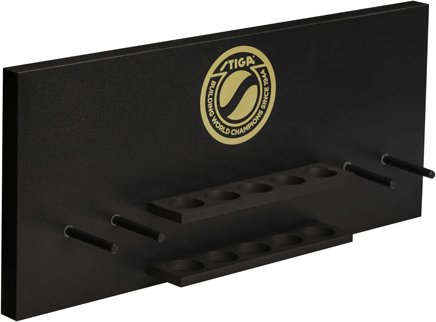 STIGA Ping Pong Storage Wall Rack | Holds Up to 10 Balls and 6 Paddles | Easy Mount for Any Flat Surface