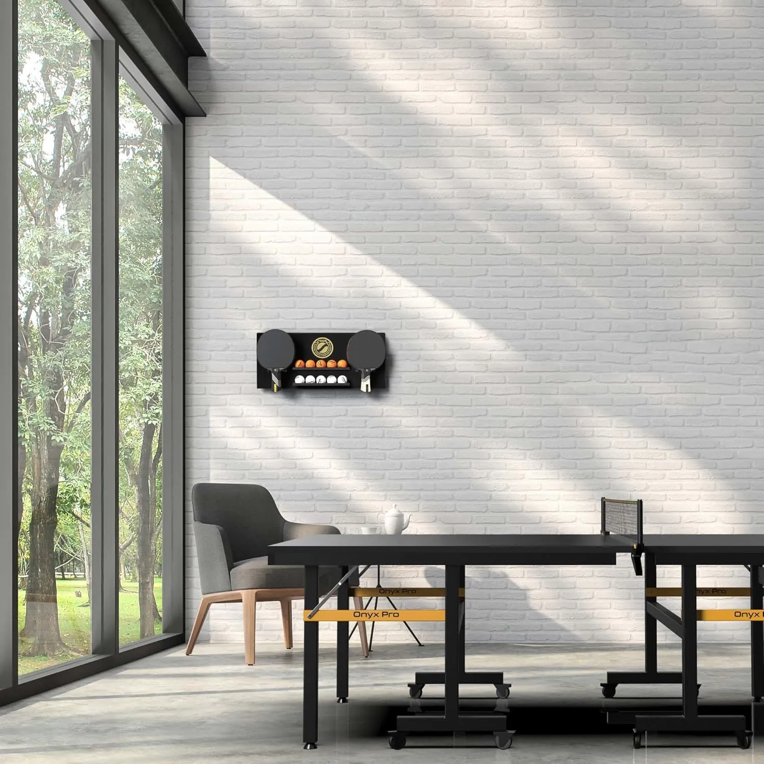 STIGA Ping Pong Storage Wall Rack | Holds Up to 10 Balls and 6 Paddles | Easy Mount for Any Flat Surface