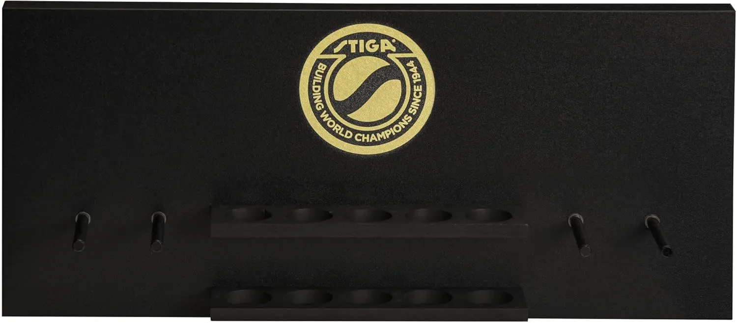 STIGA Ping Pong Storage Wall Rack | Holds Up to 10 Balls and 6 Paddles | Easy Mount for Any Flat Surface
