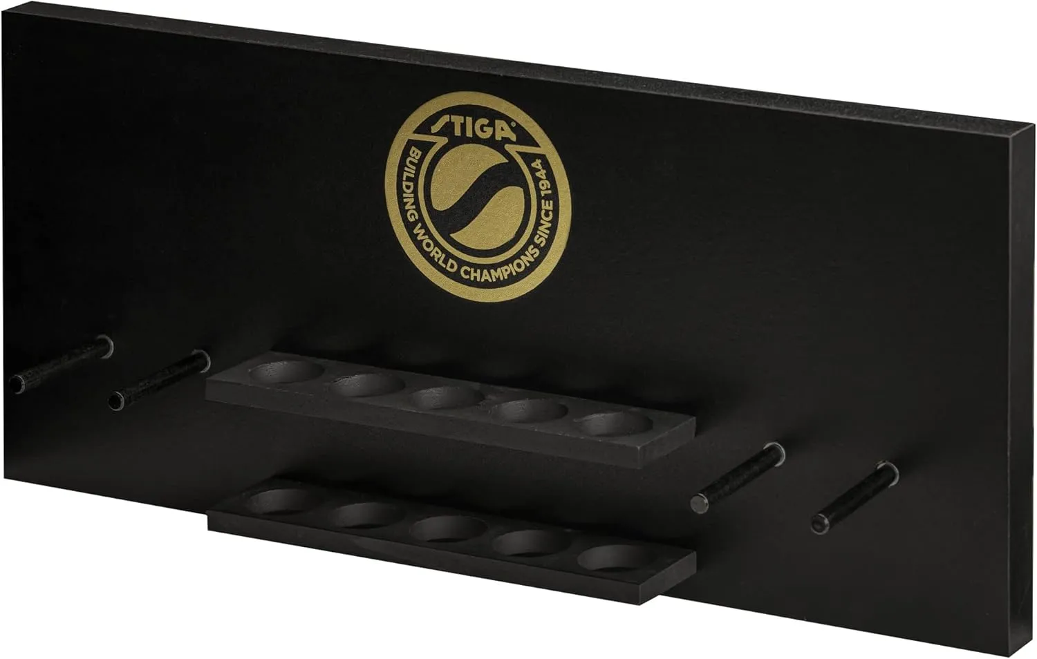 STIGA Ping Pong Storage Wall Rack | Holds Up to 10 Balls and 6 Paddles | Easy Mount for Any Flat Surface