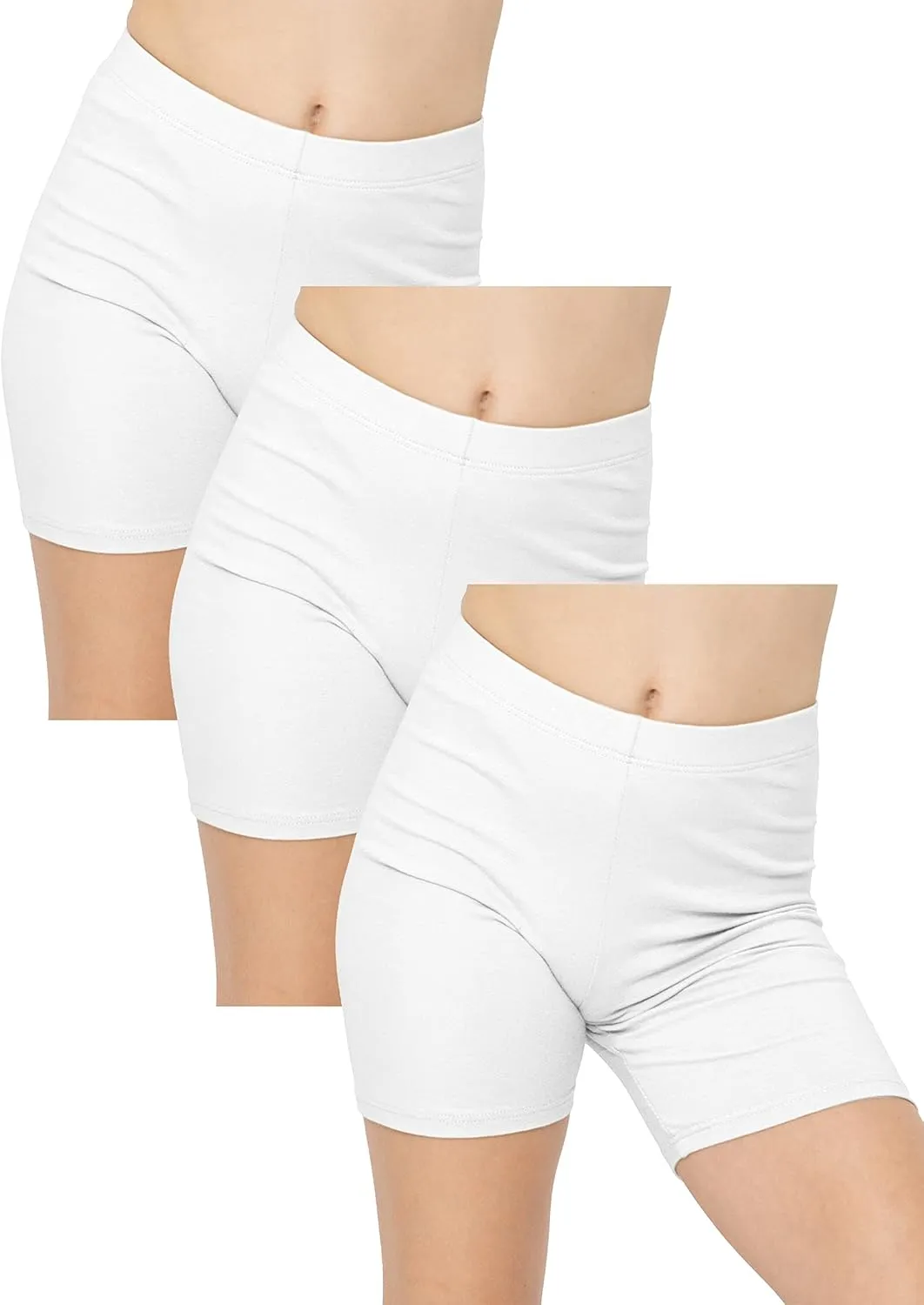 STRETCH IS COMFORT Girl's Cotton Biker Shorts | 3 Pack | Size 4-16 |