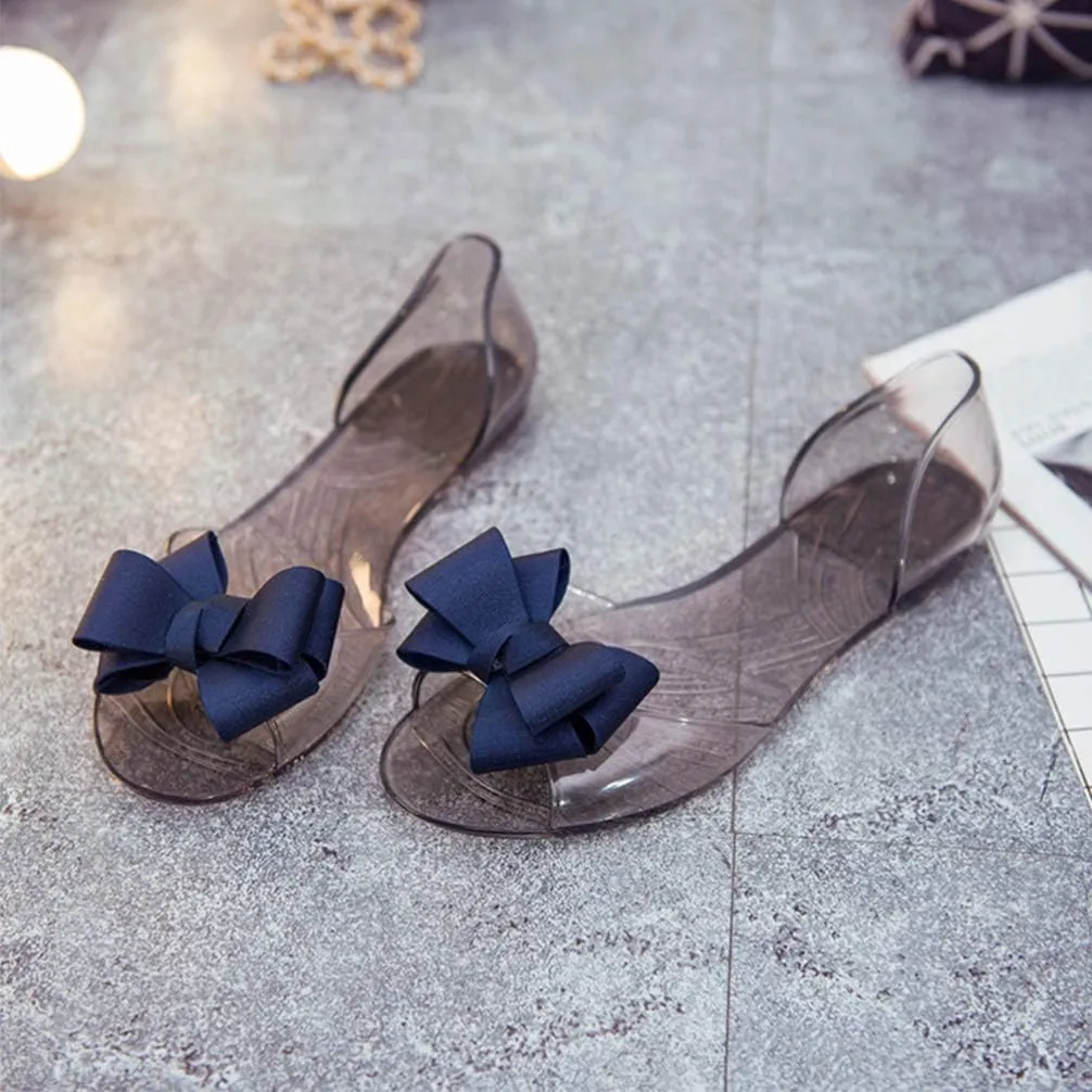 summer jelly shoes Flat Jelly Shoes slides shoes for women womens summer footwear Fashion Sandals Flower Flat Slipper Transparent Summer Shoes beach fish mouth shoes woman