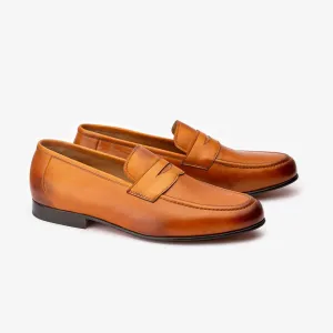 Tan Classic Round Toe Penny Loafer