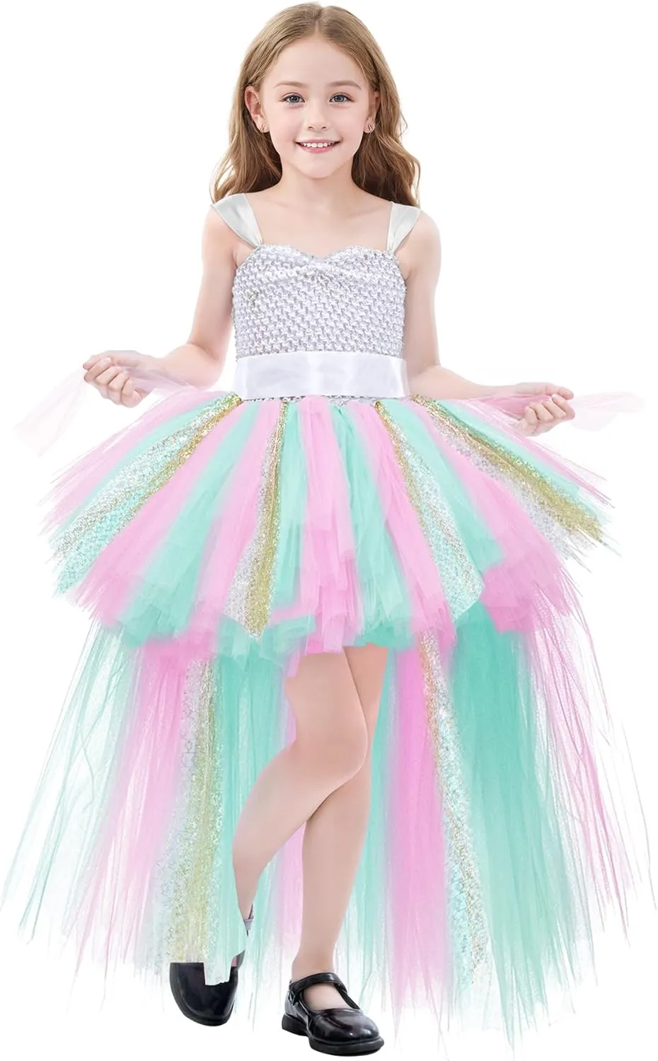 Tao-Ge Christmas Tutu Dress for Girls Tulle Dresses Fairy Princess Dress for Kids Toddler Little Girl Birthday Party Outfit